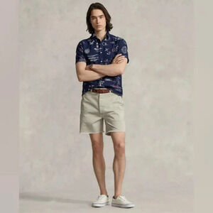 Polo Ralph Lauren Men's Khaki 6-Inch Burroughs Relaxed Fit Chino Shorts Size 38